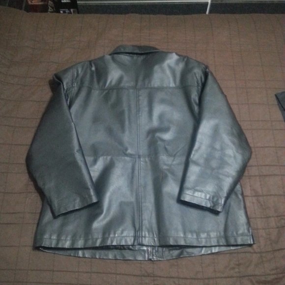 Vintage Leather Jacket Men's XL Black Motorcycle Biker Bomber Aviator - Picture 2 of 13